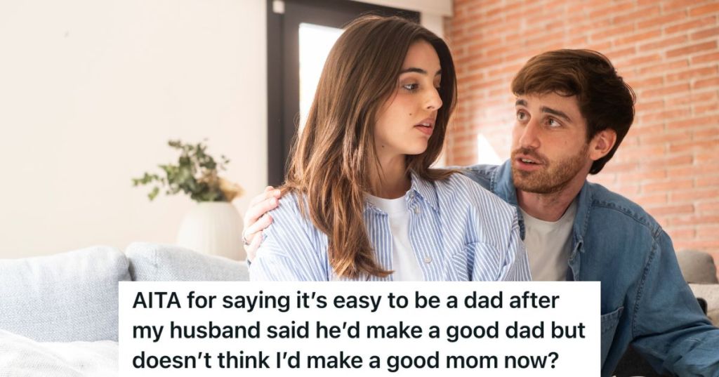 young couple sitting on the couch talking