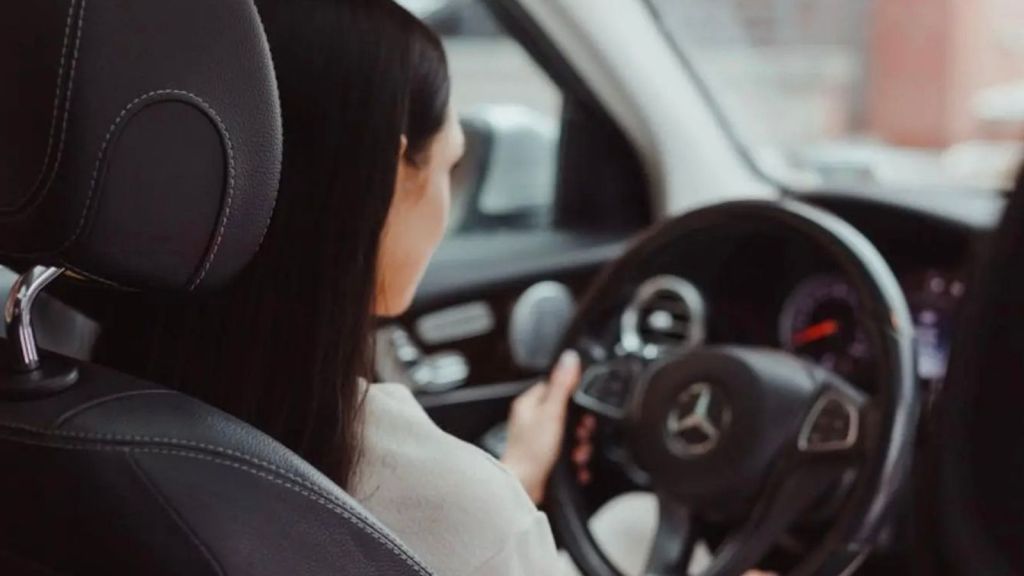woman driving a car