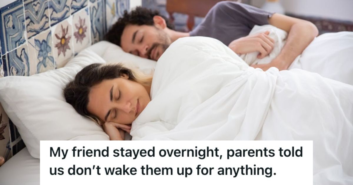 Man and woman sleeping on the bed