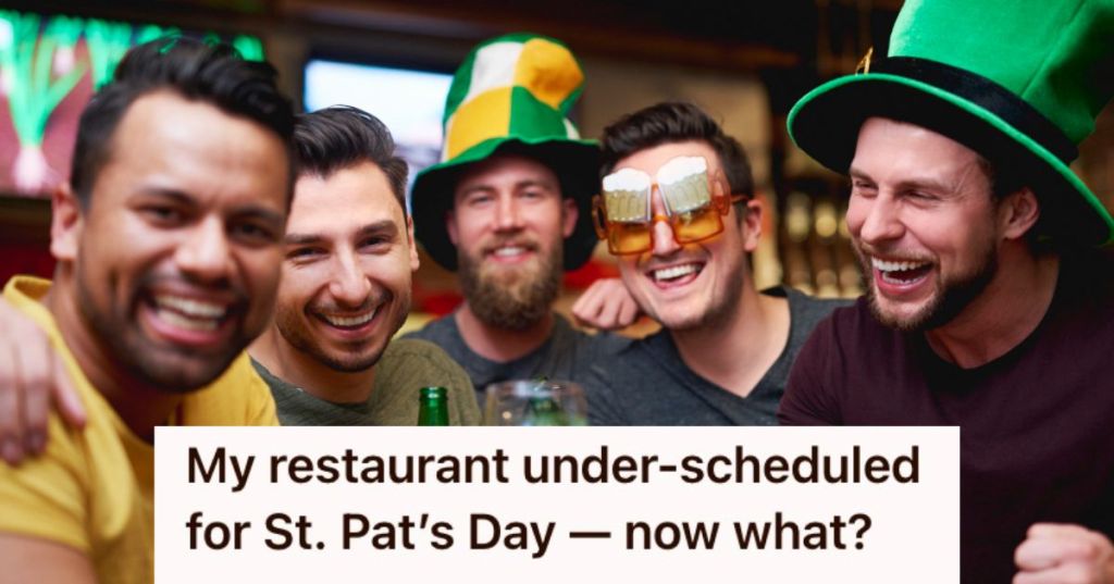 Adults smiling and having fun during St. Patrick's Day