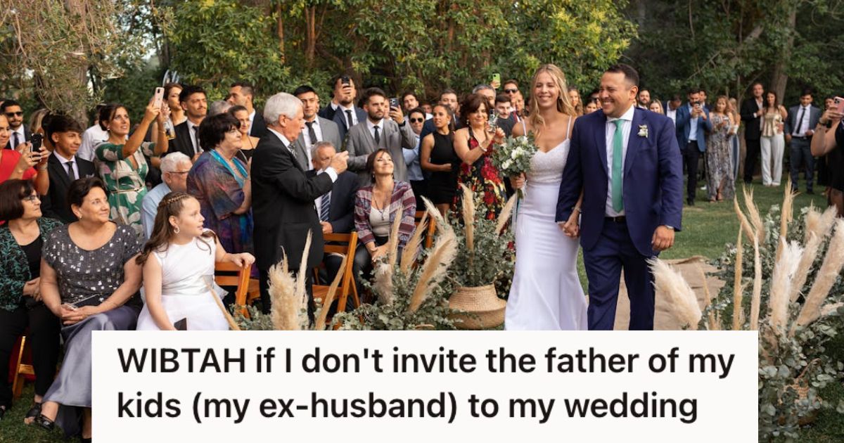 Guests attending an outdoor wedding ceremony