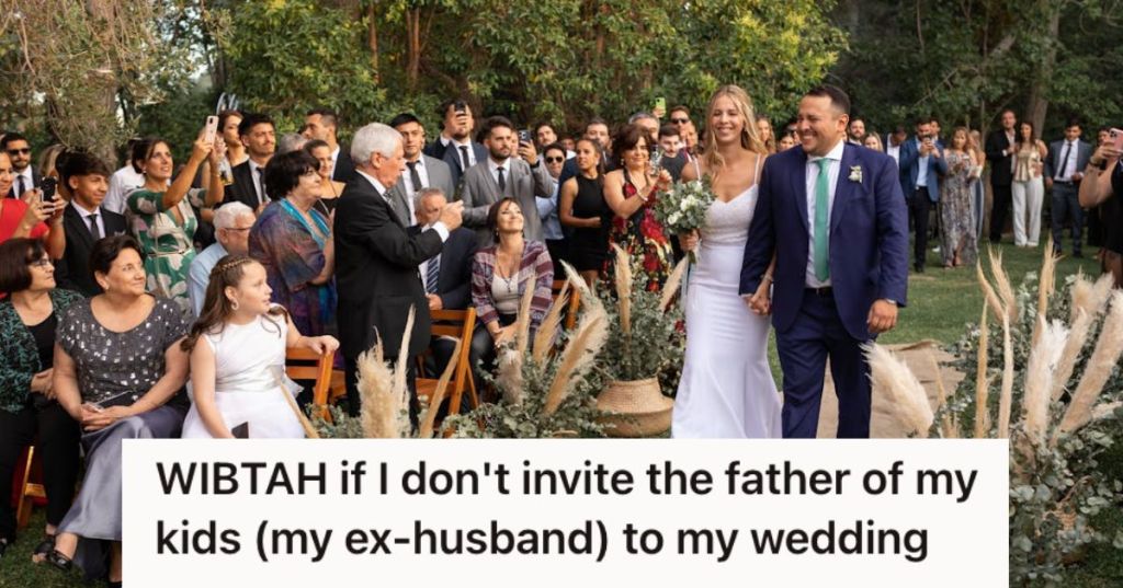 Guests attending an outdoor wedding ceremony