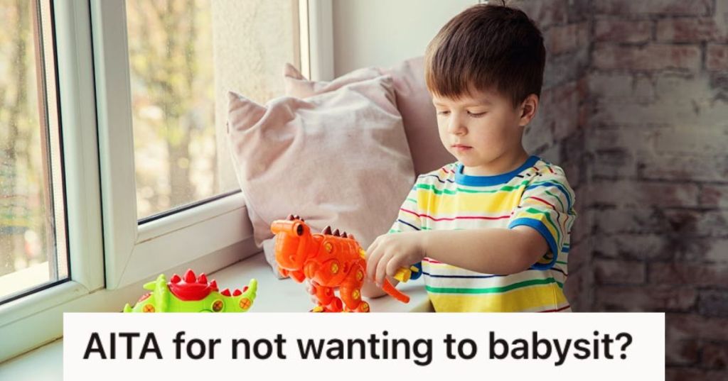 Boy playing wit toys near the window