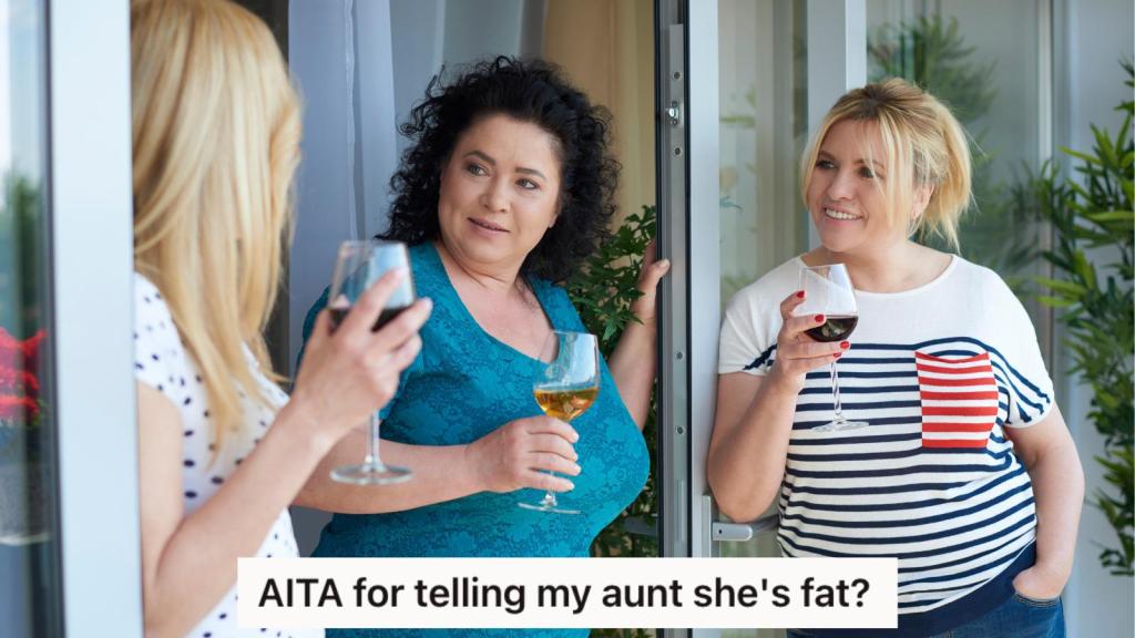 Three women talking to each other while holding wine glasses