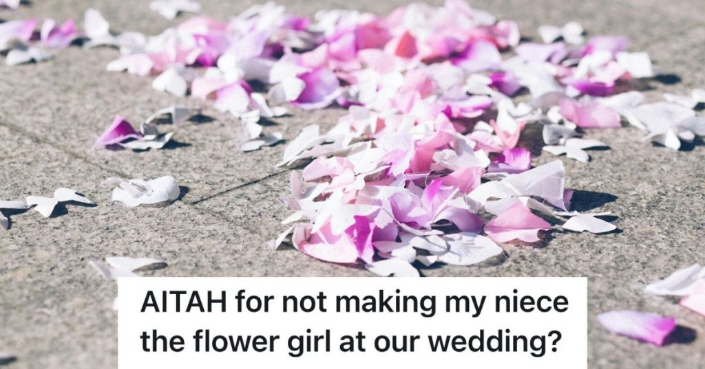 Flower petals on floor