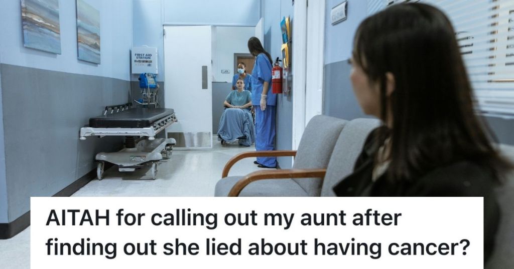Woman sitting in hospital hallway