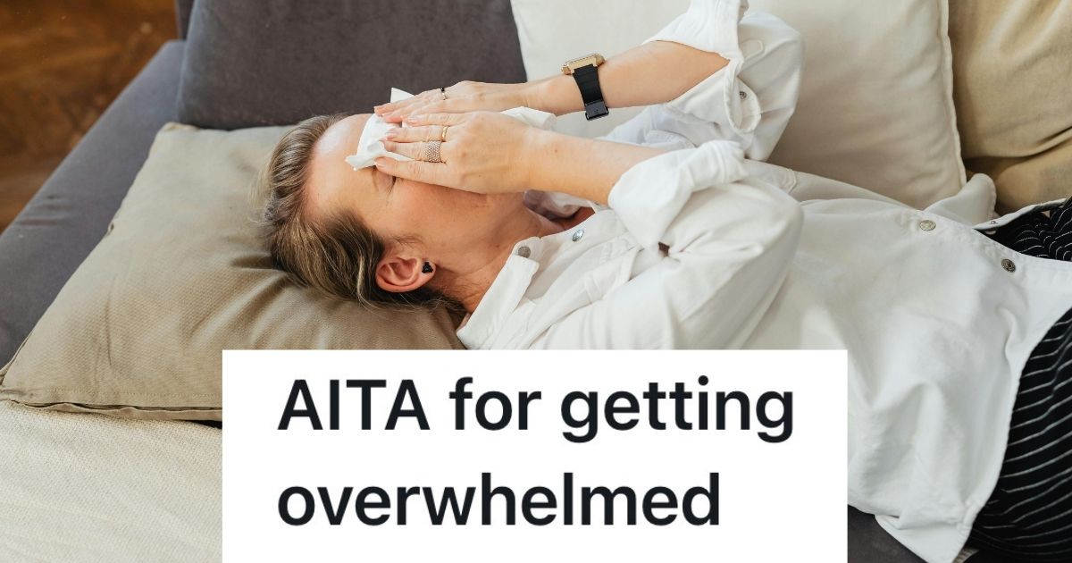 Newly Divorced Woman Is Distraught Because Ex Wants To Move Kids Abroad, And Her New Partner Throws Her Anxiety Medication Away Woman crying on couch