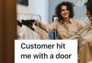 Clothing Store Worker Helps Customer Get A Changing Room After Someone Got One Before Her, Then She Hits The Worker With The Door