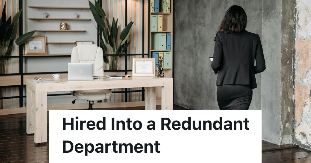 Woman walking out of office