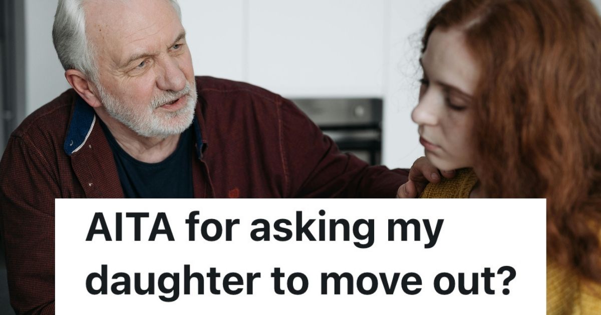 Older man talking to younger woman