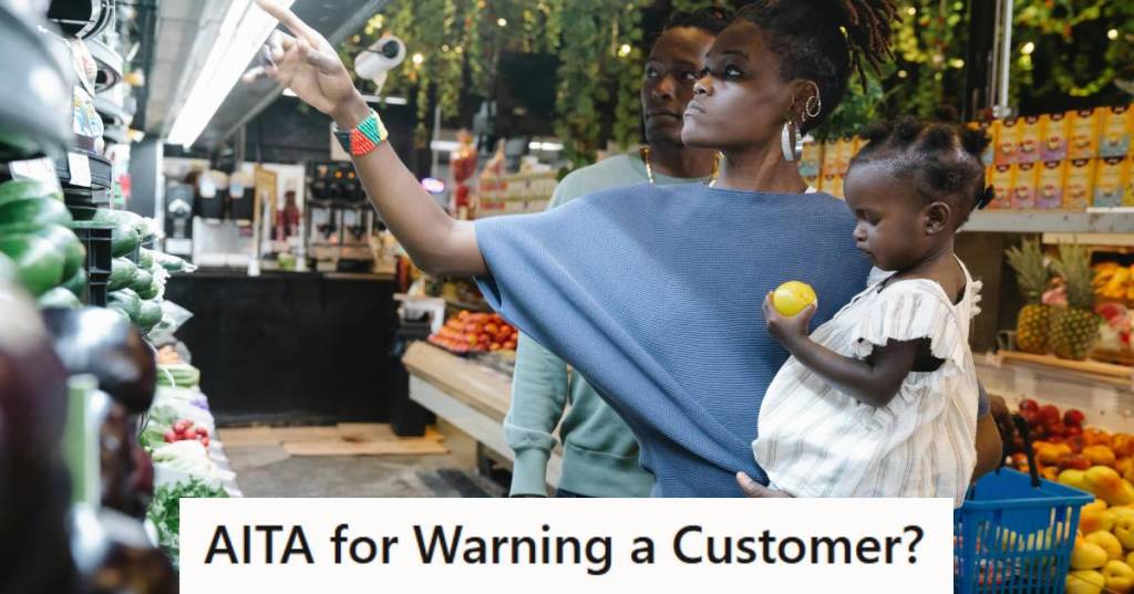 Mother trying to shop, but her child keeps picking up items