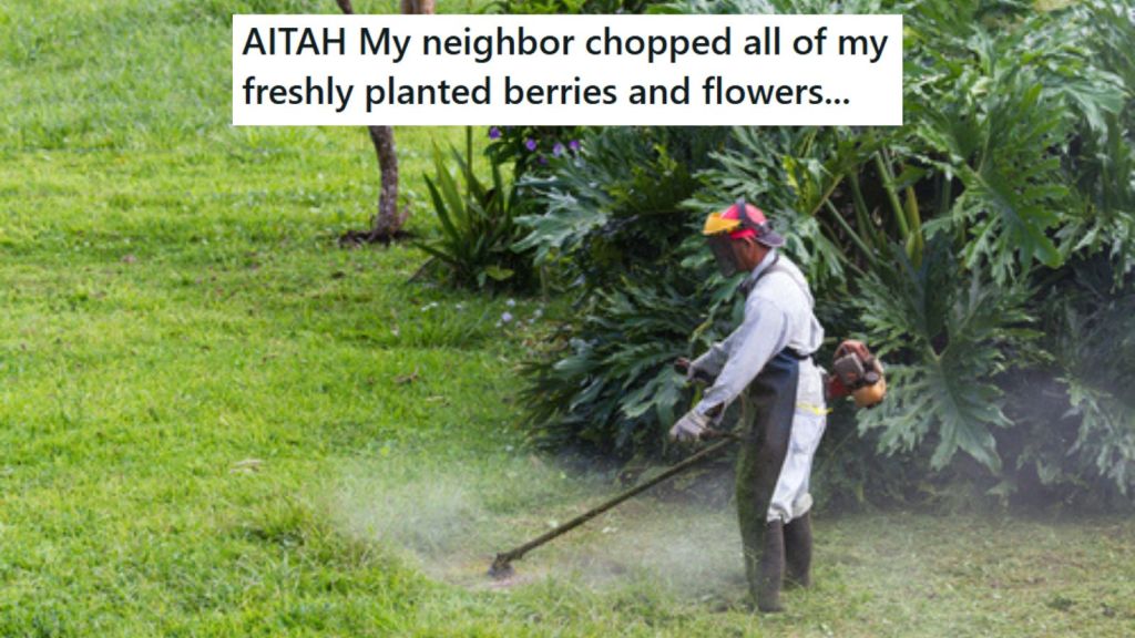 Man weed whacking