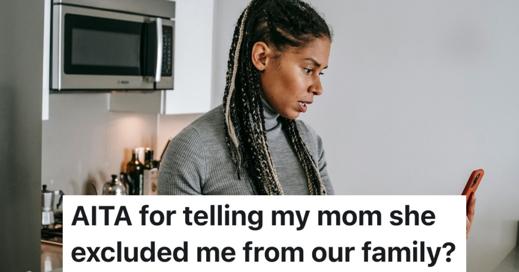 upset woman checking her phone