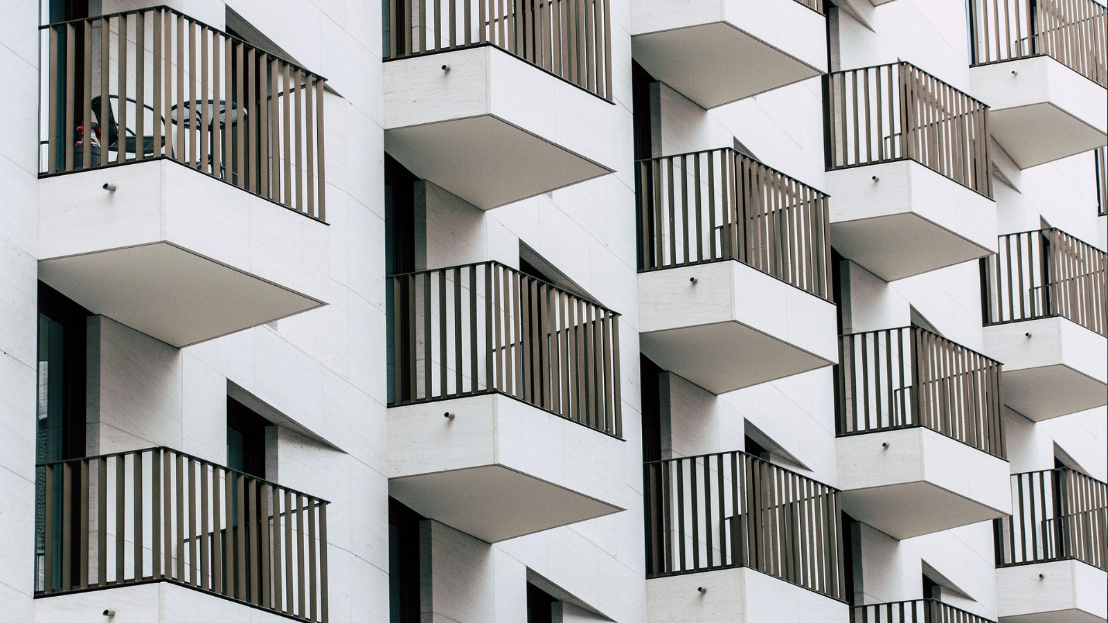 A row of apartment balconies
