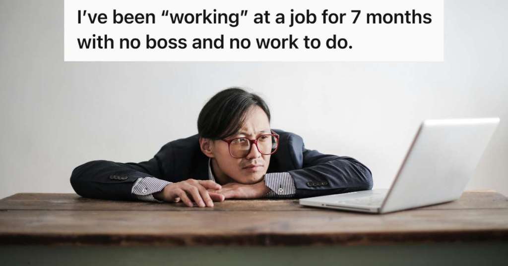 bored employee at his office