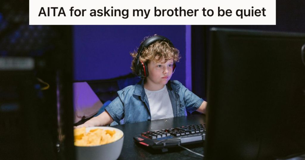 boy wearing a gaming headset at the computer
