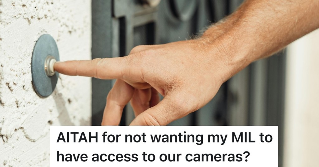 person ringing a doorbell