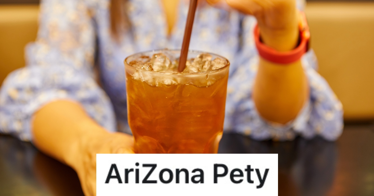 woman drinking iced tea