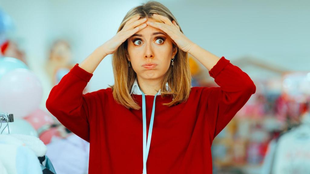woman with her hands on her head