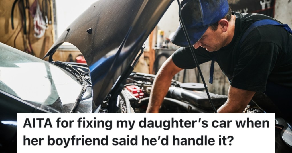man working on a car
