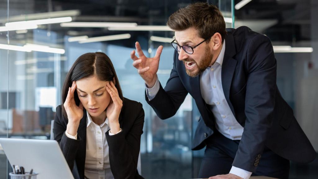 man yelling at a woman