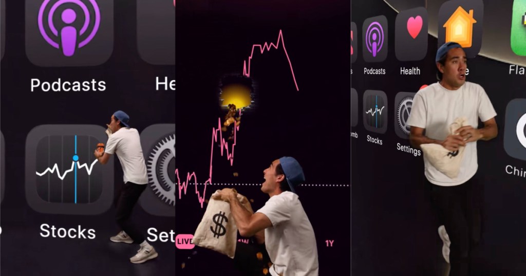 man in an iphone