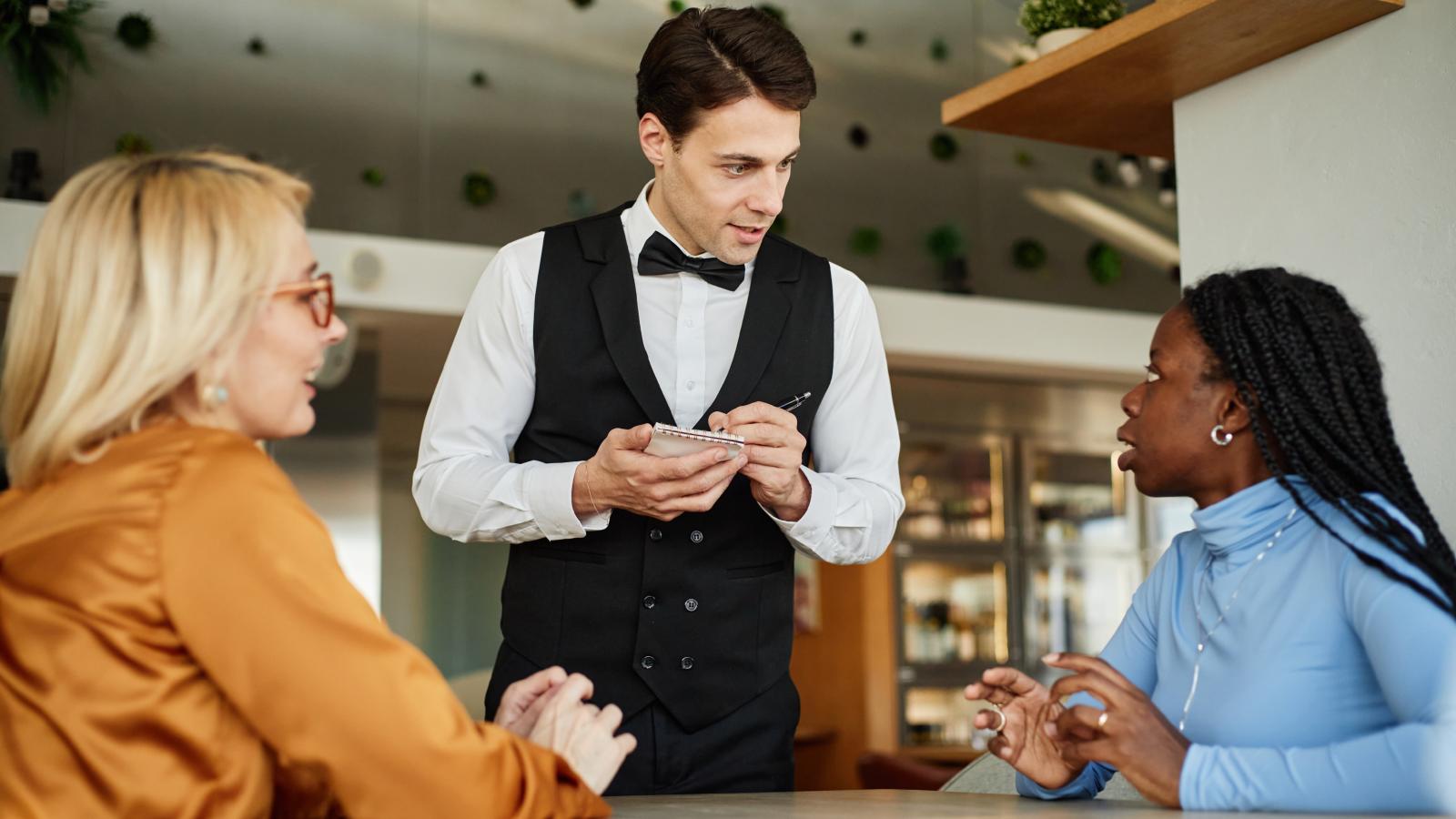 man waiting on a table
