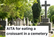 A Person Ate A Snack On A Cemetery Bench, And A Stranger Told Them They Were Being Disrespectful