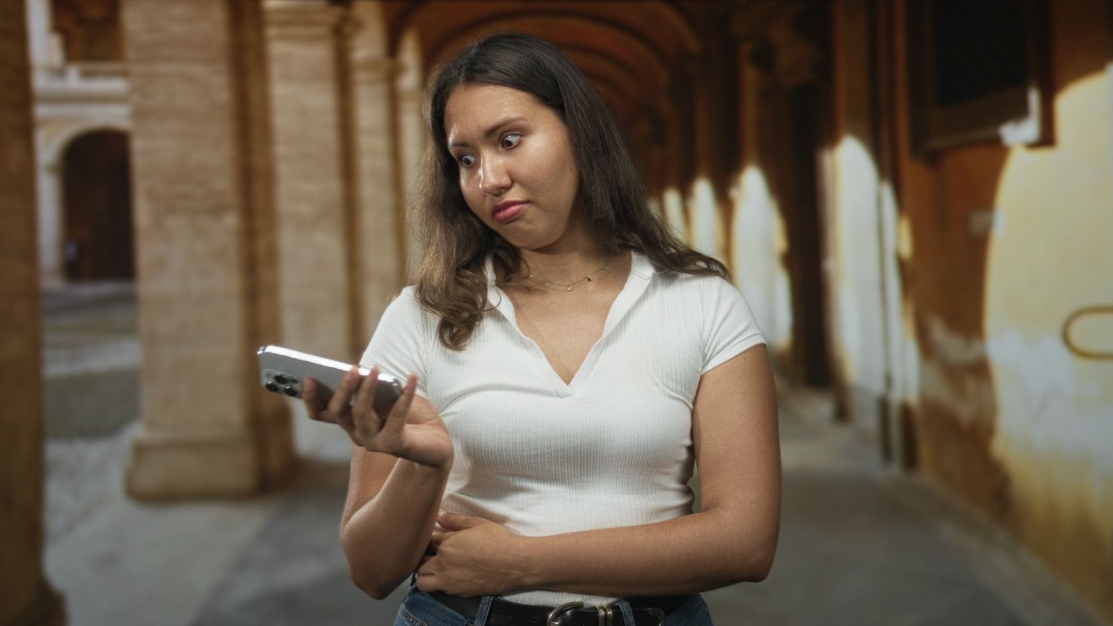 annoyed girl with cell phone