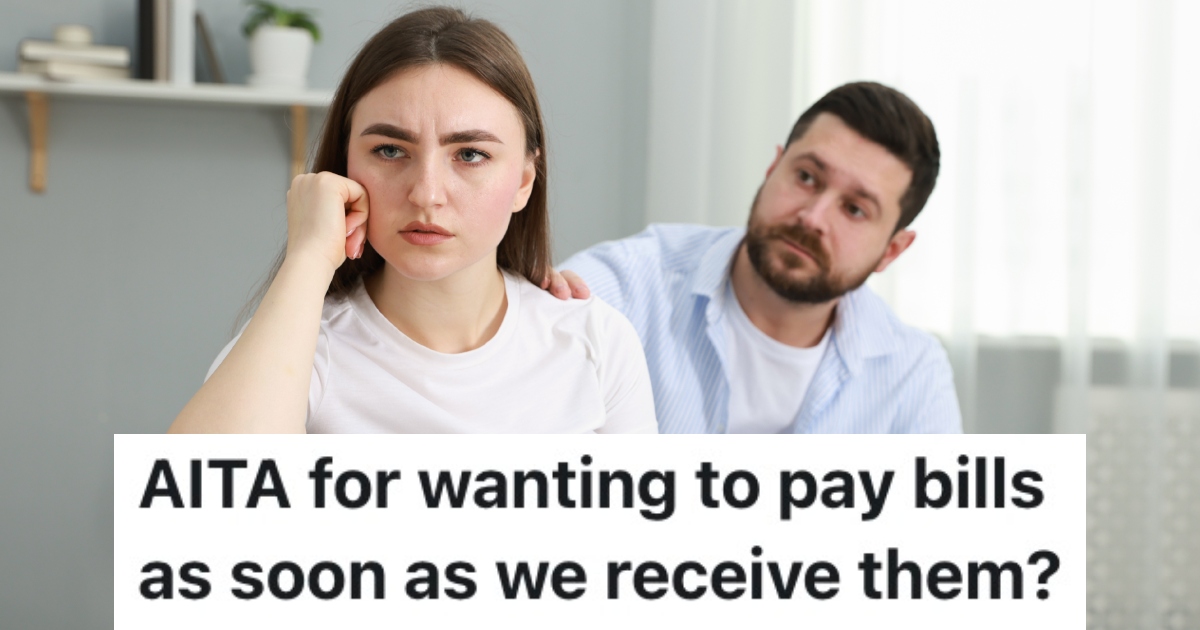 A Person Clashed With Their Partner Because They Like To Pay Bills As Quickly As Possible, And Their Partner Likes To Take Their Time couple having an argument