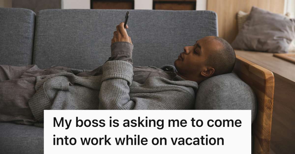 man texting on couch