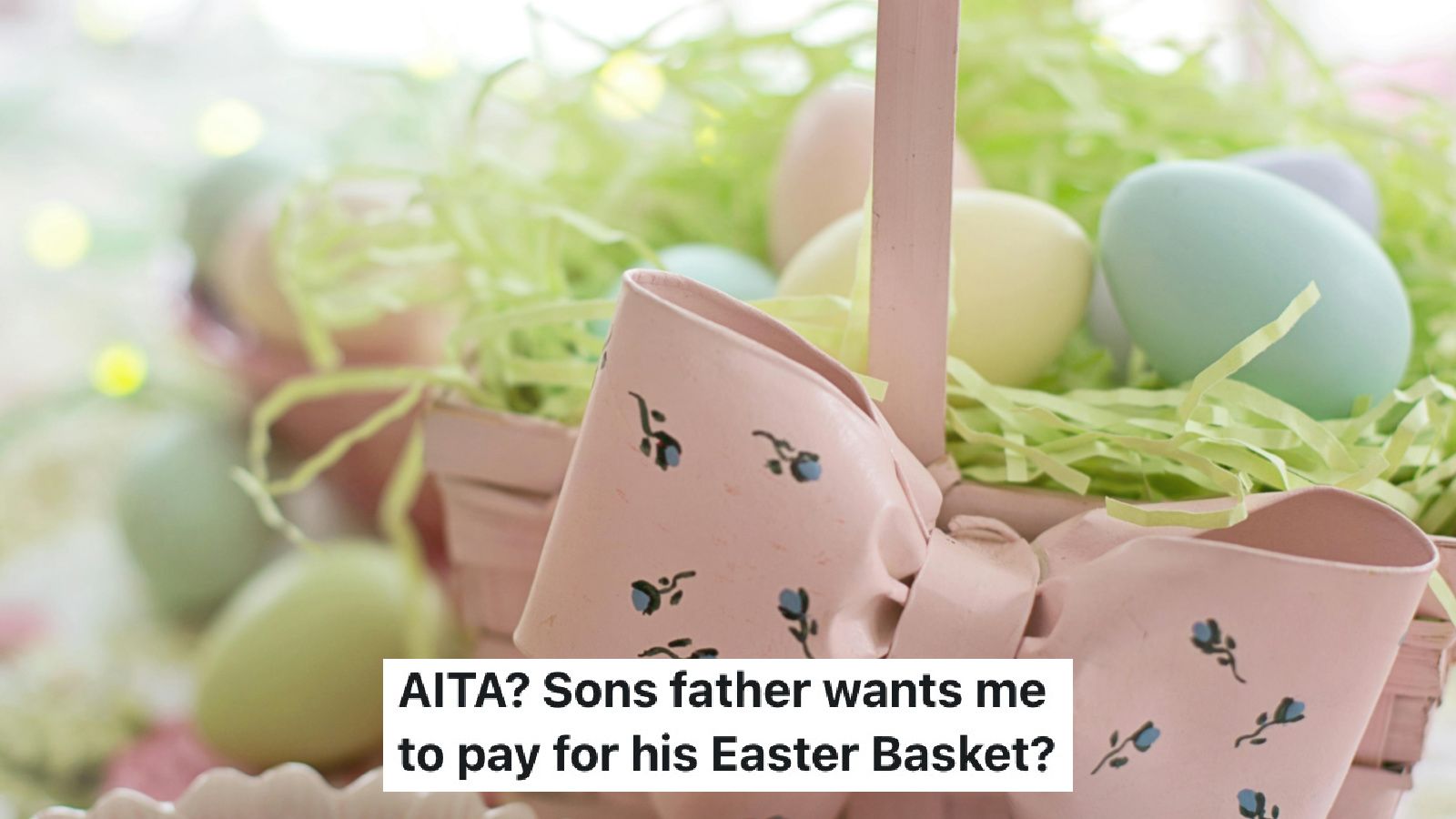 pretty easter basket filled with eggs