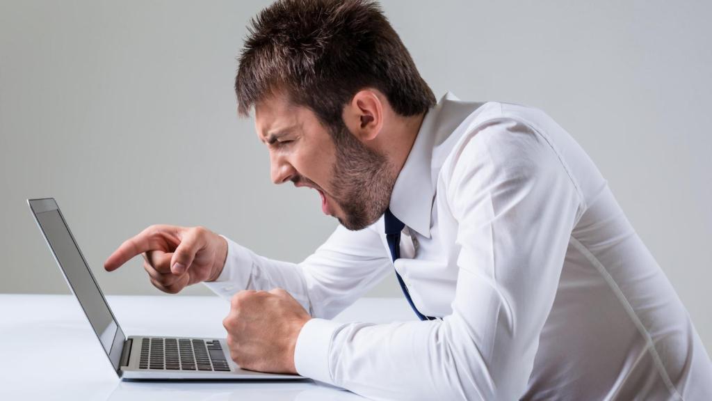 man on a computer