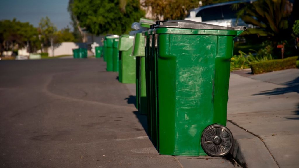 neighborhood trash bins
