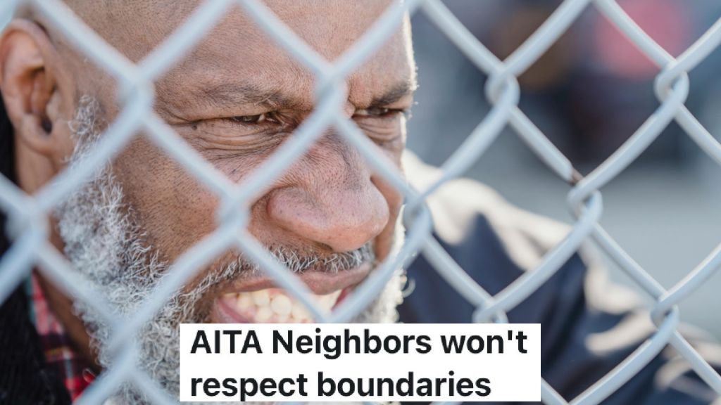 angry man behind a fence