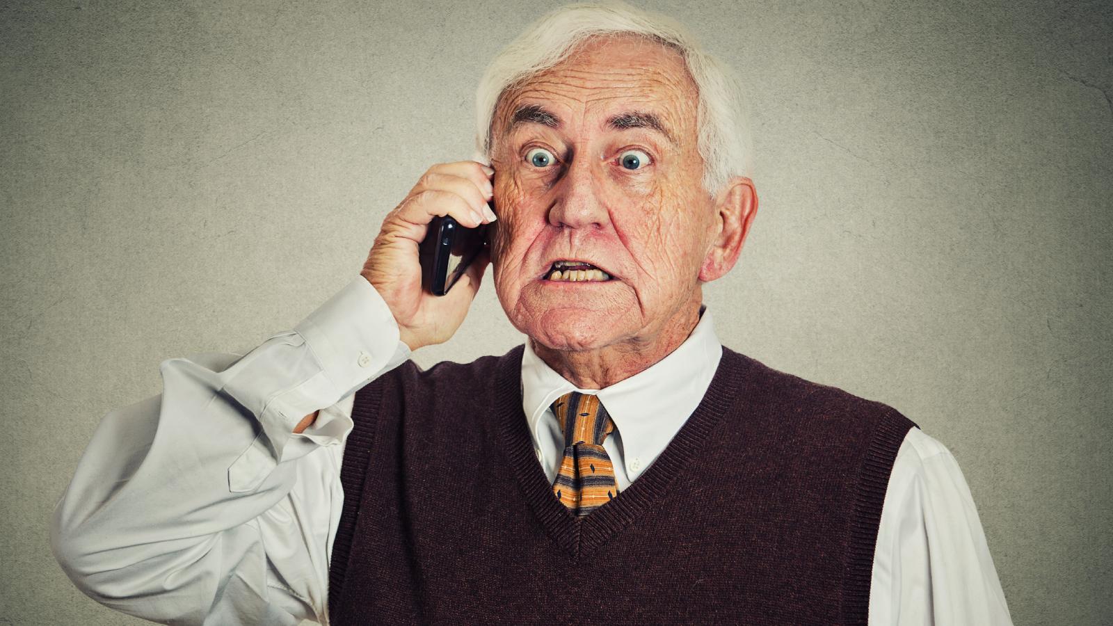 old man on a phone call