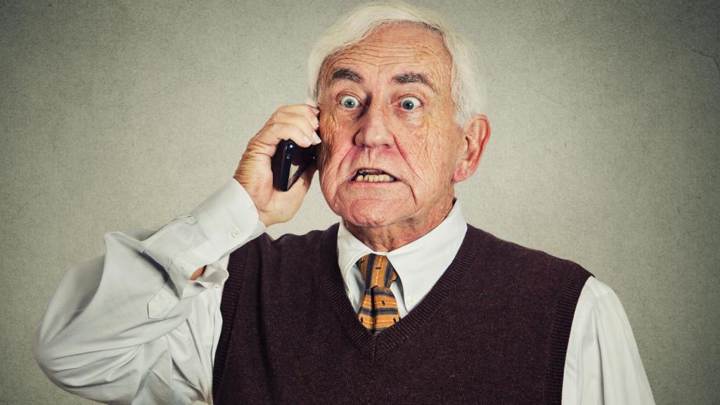 old man on a phone call