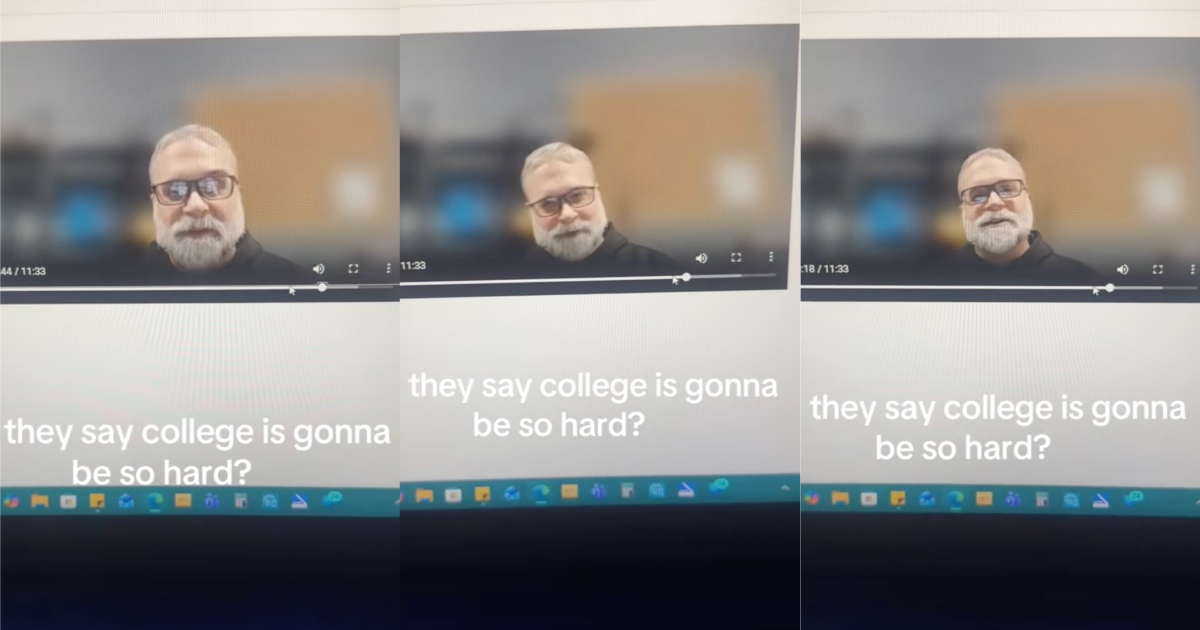 professor talking to students