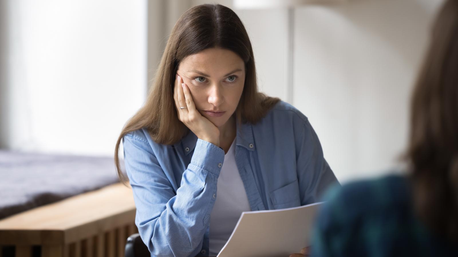 woman in an interview