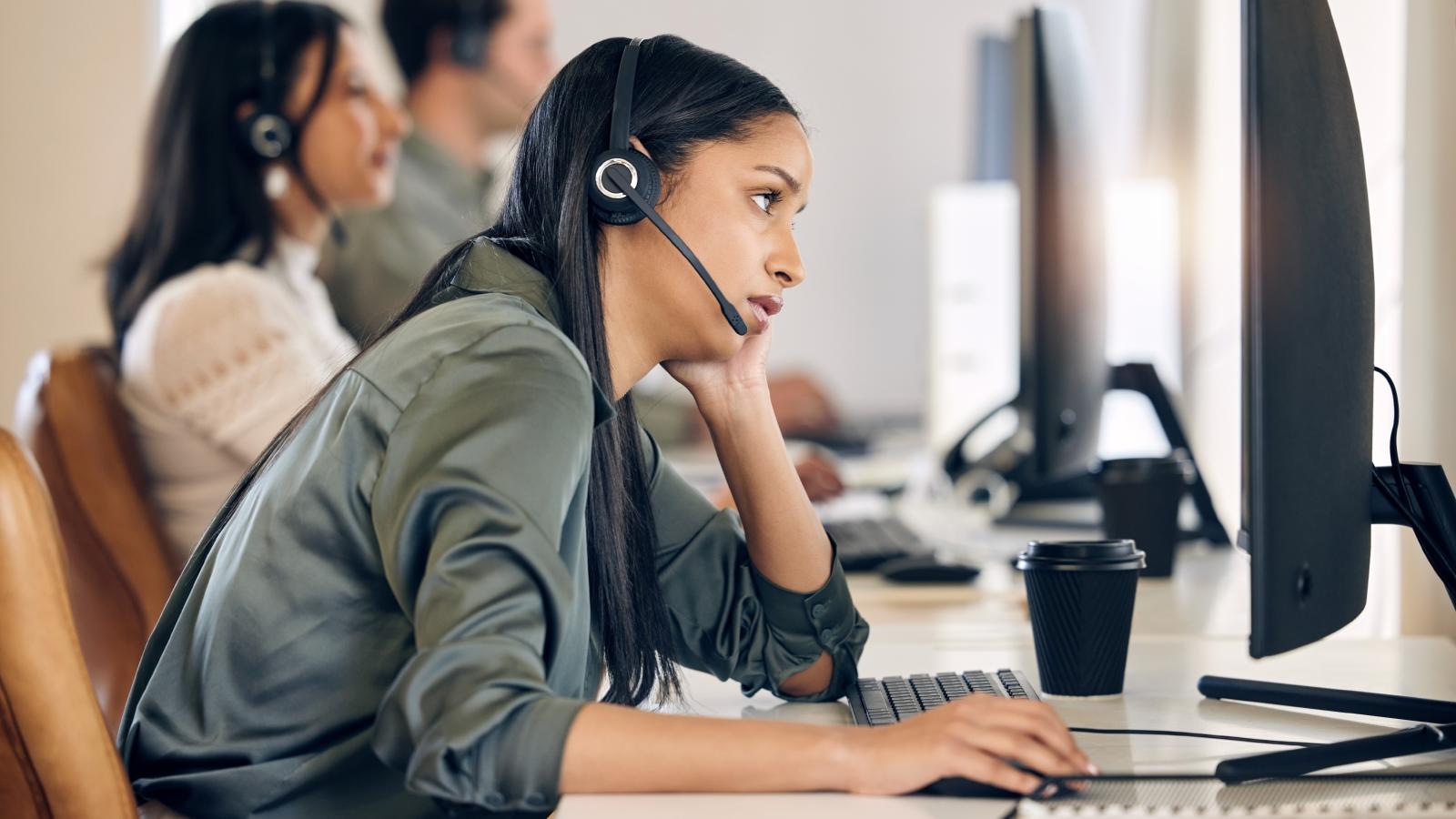 woman in a call center
