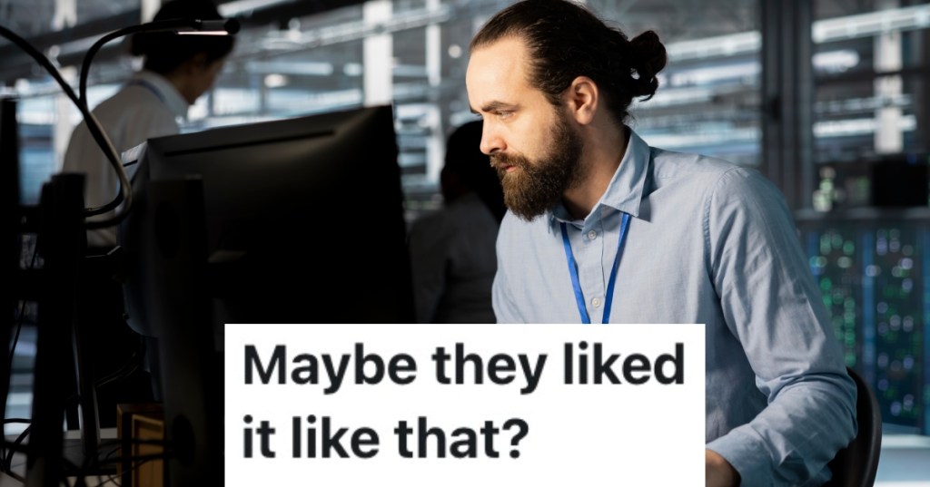 man working on a computer