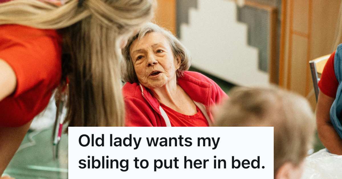 older woman speaking to caregiver