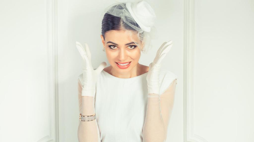 woman wearing a white dress
