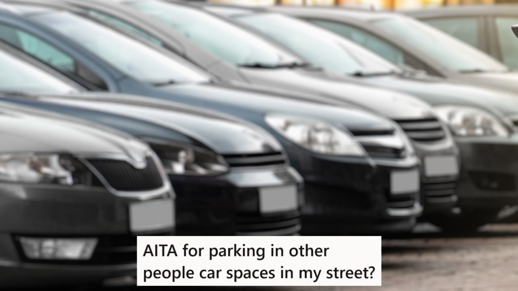 A line of parked cars