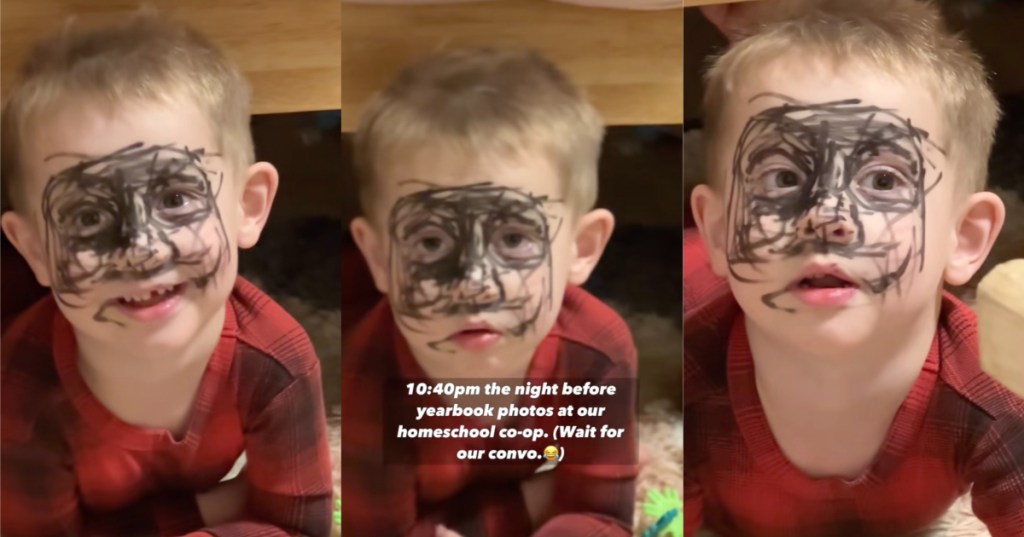 boy with painted face