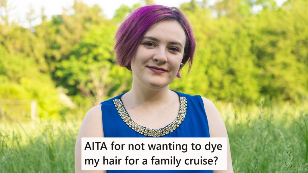 Young woman with purple hair