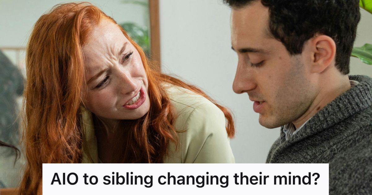 redheaded woman arguing with man