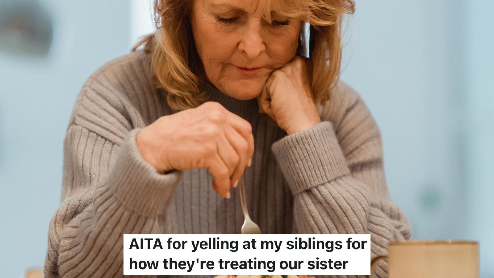 sad woman comfort eating