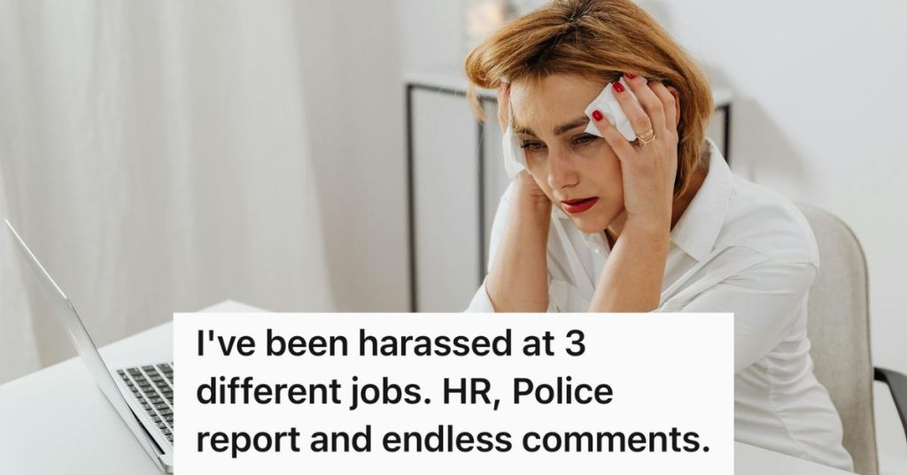 sad woman crying at her desk