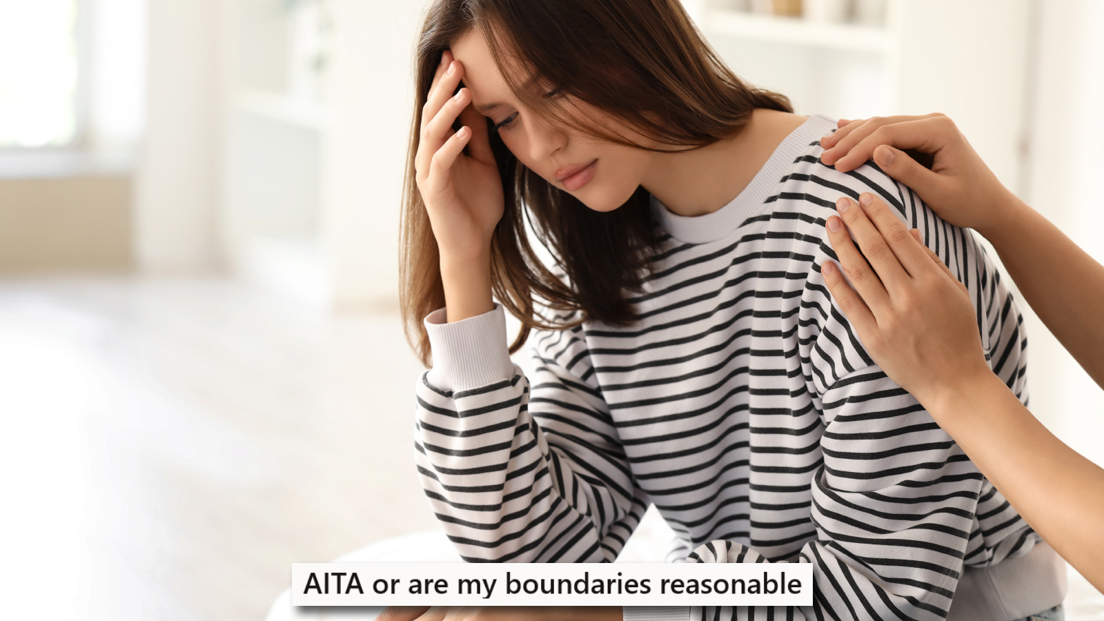 A sad woman being comforted